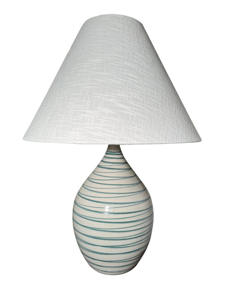 House of Troy Scatchard Handcrafted USA Stoneware Ceramic Table Lamp with Rich Glazed Artisan Finish Emerald Wave GS400-EW