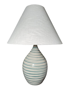House of Troy Scatchard Handcrafted USA Stoneware Ceramic Table Lamp with Rich Glazed Artisan Finish Emerald Wave GS400-EW
