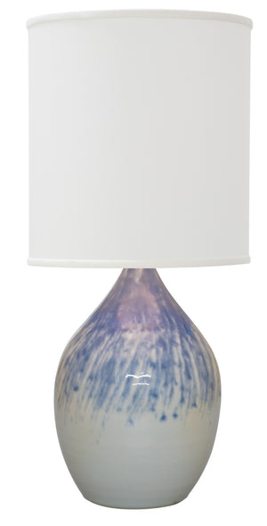 House Of Troy Scatchard Elegant Stoneware Table Lamps - Stunning Blue Gloss Finish For Modern Home Decor Decorated Gray Ceramic Gs401-dg