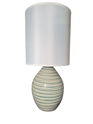 House of Troy Scatchard Handcrafted Stoneware Table Lamp 30 Inch Ceramic Base for Modern Interiors Emerald Wave GS401-EW