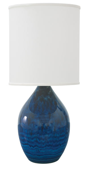 House Of Troy Scatchard Elegant Stoneware Table Lamps - Stunning Blue Gloss Finish For Modern Home Decor Midnight Blue Ceramic Gs401-mid