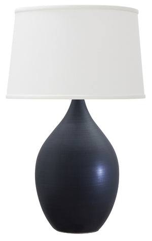 House Of Troy Scatchard Elegant Stoneware Table Lamps - Stunning Blue Gloss Finish For Modern Home Decor Black Matte Ceramic Gs402-bm