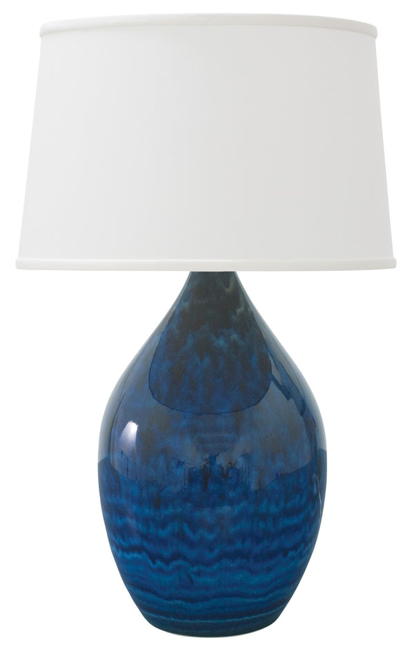 House Of Troy Scatchard Elegant Stoneware Table Lamps - Stunning Blue Gloss Finish For Modern Home Decor Midnight Blue Ceramic Gs402-mid