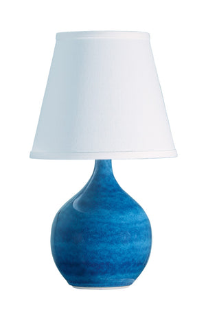House Of Troy Scatchard Mini Accent Lamp – Stylish Table Lighting Solution With Elegant Stoneware Base Made In Usa Blue Gloss Ceramic Gs50-bg