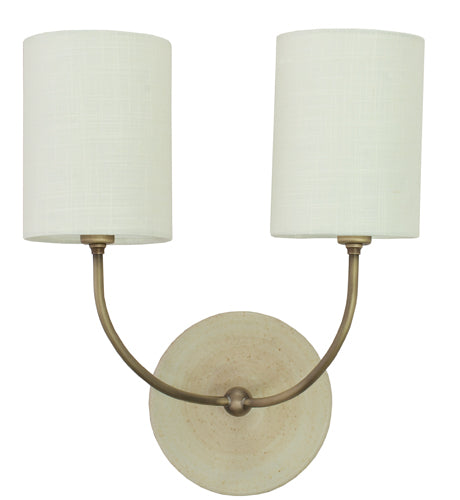 House Of Troy Scatchard Double Wall Swings: Elegant Stoneware Wall Sconces Made In The Usa For Stylish Decor Oatmeal And Antique Brass Ceramic Gs775-2-abot