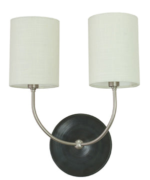 House Of Troy Scatchard Double Wall Swings: Elegant Stoneware Wall Sconces Made In The Usa For Stylish Decor Black Matte And Satin Nickel Ceramic Gs775-2-snbm
