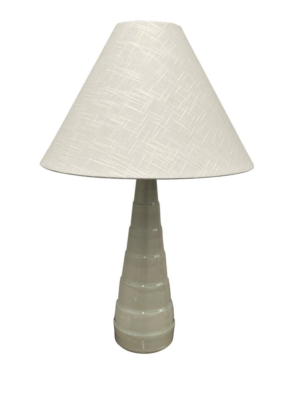 House of Troy Scatchard USA Handcrafted Stoneware Table Lamp with Glossy Finish for Console Decor Gray Gloss GS825-GG