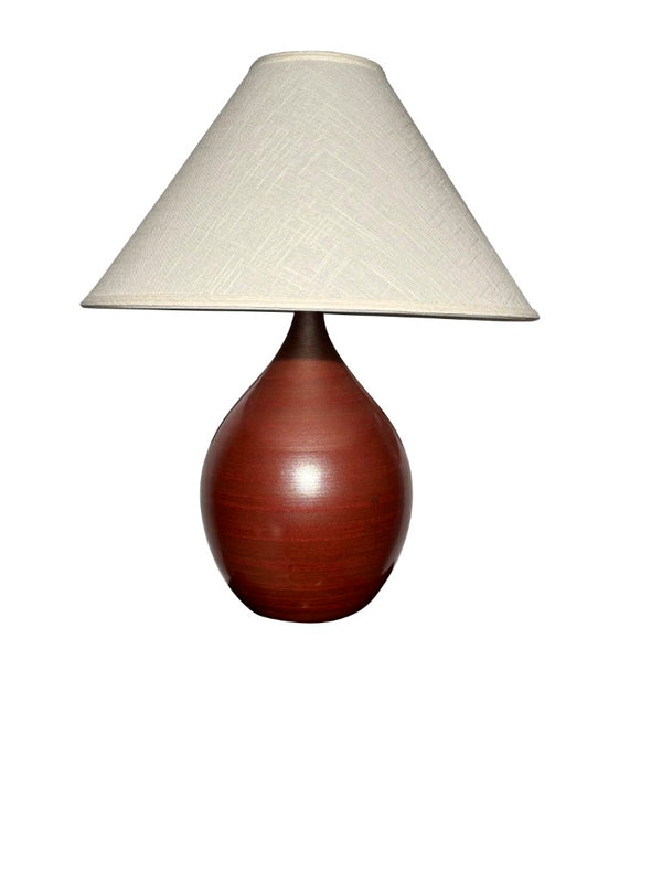 House of Troy Scatchard Stoneware Ceramic Table Lamp Hand Fired Iron Red Glaze Artisan Craft GS900-IR