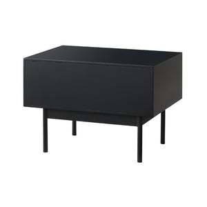 Greenington Santa Cruz Solid Bamboo Nightstand with Soft Close Drawer and Matte Steel Accents GSC0004WH