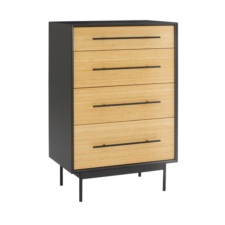 Greenington Santa Cruz Solid Bamboo Four Drawer High Chest with Soft Close Glides Bedroom GSC0005WH