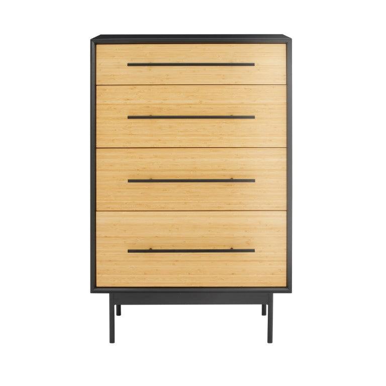 Greenington Santa Cruz Solid Bamboo Four Drawer High Chest with Soft Close Glides Bedroom GSC0005WH