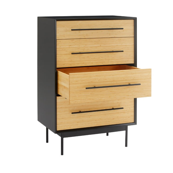 Greenington Santa Cruz Solid Bamboo Four Drawer High Chest with Soft Close Glides Bedroom GSC0005WH