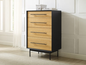 Greenington Santa Cruz Solid Bamboo Four Drawer High Chest with Soft Close Glides Bedroom GSC0005WH