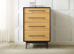 Greenington Santa Cruz Solid Bamboo Four Drawer High Chest with Soft Close Glides Bedroom GSC0005WH