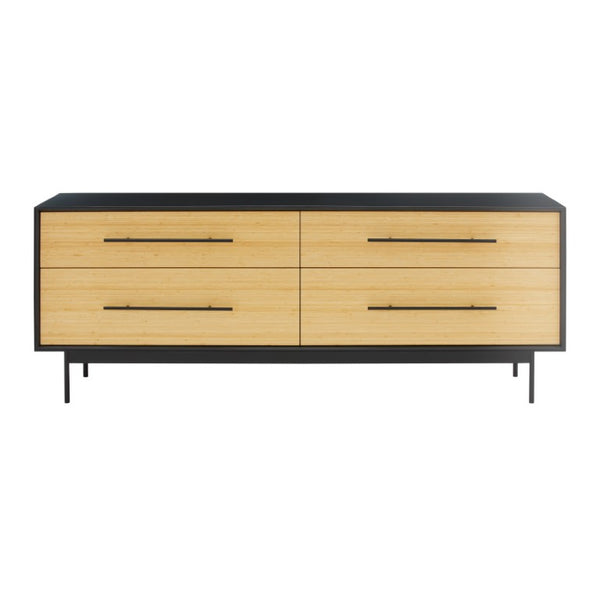 Greenington Santa Cruz Solid Bamboo Double Dresser with Soft Close Drawers and Matte Steel Base GSC0006WH