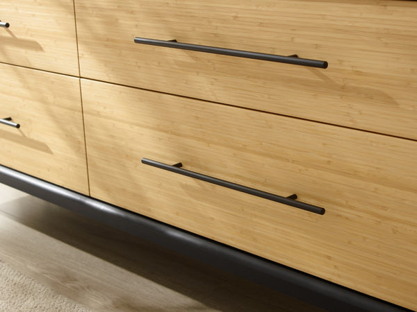 Greenington Santa Cruz Solid Bamboo Double Dresser with Soft Close Drawers and Matte Steel Base GSC0006WH