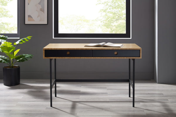 Greenington Santa Cruz Solid Bamboo Writing Desk with Drawers Modern Home Office Workspace GSC0008WH
