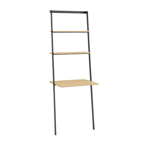Greenington Santa Cruz Bamboo Leaning Desk with Steel Frame Two Shelves Eco Friendly Modern Workspace GSC0009WH