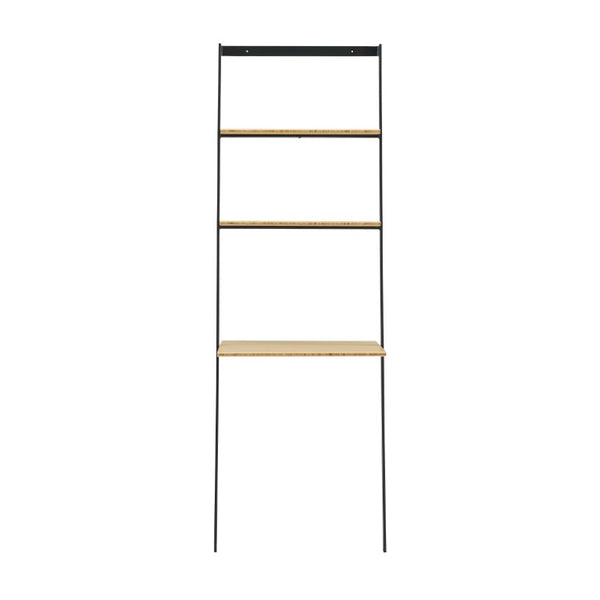 Greenington Santa Cruz Bamboo Leaning Desk with Steel Frame Two Shelves Eco Friendly Modern Workspace GSC0009WH