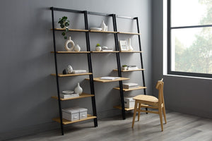 Greenington Santa Cruz Bamboo Leaning Desk with Steel Frame Two Shelves Eco Friendly Modern Workspace GSC0009WH