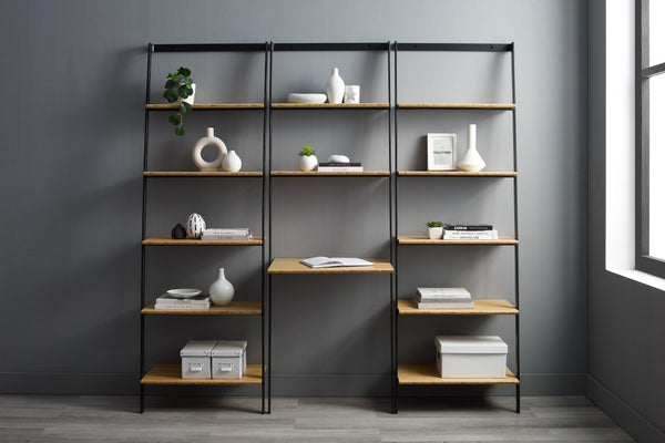 Greenington Santa Cruz Bamboo Leaning Desk with Steel Frame Two Shelves Eco Friendly Modern Workspace GSC0009WH