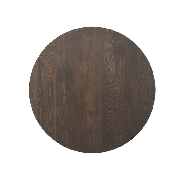 English Elm Bennett Solid Wood Bistro Tabletop with Cast Iron Base - Stylish Dining for Restaurants and Cafés Dark Brown Top/Black Base 30" Round GSF-RD30-DKBRN-SDAT2222-GG
