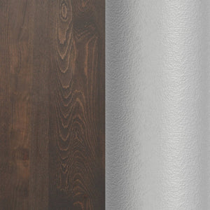 English Elm Bennett Solid Wood Commercial Tabletop with Rust-Resistant Cast Iron X-Base for Hospitality Spaces Dark Brown Top/Silver Base 30" Round GSF-RD30-DKBRN-T2222S-GG