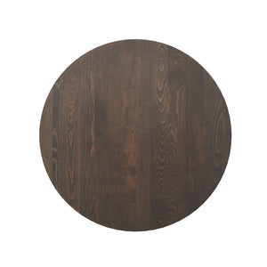 English Elm Bennett Solid Wood Commercial Tabletop with Rust-Resistant Cast Iron X-Base for Hospitality Spaces Dark Brown Top/Silver Base 30" Round GSF-RD30-DKBRN-T2222S-GG