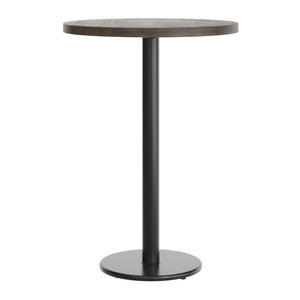 English Elm Bennett Solid Wood Bar-Height Tabletop with Durable Cast Iron Base for Restaurants and Cafés Dark Brown Top/Black Base 30" Round GSF-RD30-DKBRN-TR18B-GG