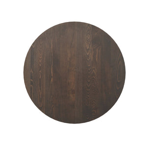 English Elm Bennett Solid Wood Bar-Height Tabletop with Durable Cast Iron Base for Restaurants and Cafés Dark Brown Top/Black Base 30" Round GSF-RD30-DKBRN-TR18B-GG