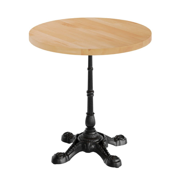 English Elm Bennett Solid Wood Bistro Tabletop with Cast Iron Base - Stylish Dining for Restaurants and Cafés Natural Top/Black Base 30" Round GSF-RD30-NAT-SDAT2222-GG