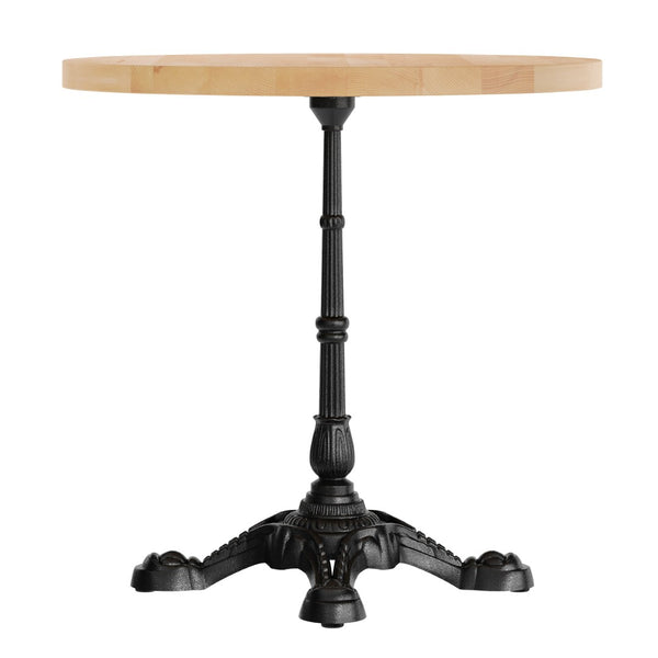 English Elm Bennett Solid Wood Bistro Tabletop with Cast Iron Base - Stylish Dining for Restaurants and Cafés Natural Top/Black Base 30" Round GSF-RD30-NAT-SDAT2222-GG