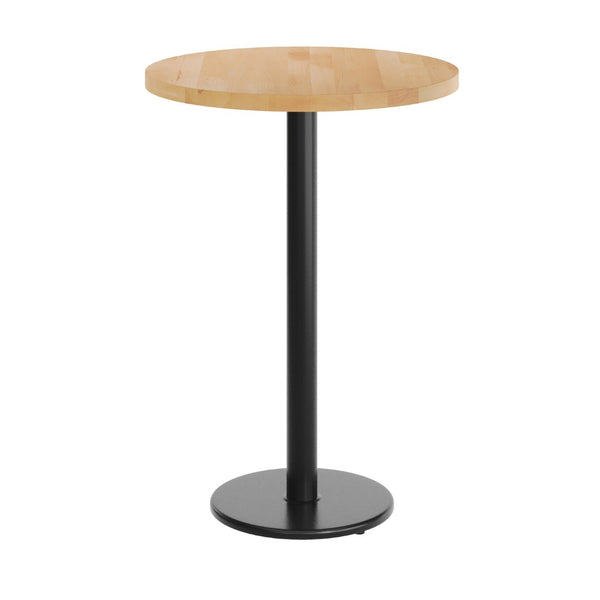 English Elm Bennett Solid Wood Bar-Height Tabletop with Durable Cast Iron Base for Restaurants and Cafés Natural Top/Black Base 30" Round GSF-RD30-NAT-TR18B-GG