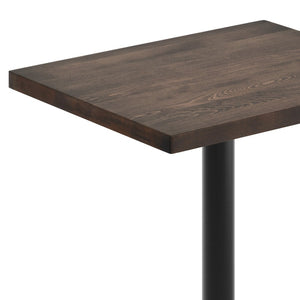 English Elm Bennett Solid Wood Commercial Tabletop with Durable Cast Iron X-Base for Restaurants and Cafés Dark Brown Top/Black Base 30"L x 24"W GSF-REC2430-DKBRN-T2222-GG