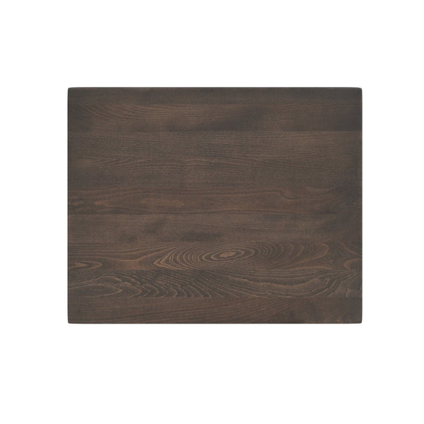English Elm Bennett Solid Wood Commercial Tabletop with Durable Cast Iron X-Base for Restaurants and Cafés Dark Brown Top/Black Base 30"L x 24"W GSF-REC2430-DKBRN-T2222-GG