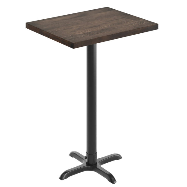English Elm Bennett Solid Wood Bar Height Table with Rust-Resistant Cast Iron Base for Durable Indoor Dining Spaces Dark Brown Top/Black Base 30"L x 24"W GSF-REC2430-DKBRN-T2222B-GG