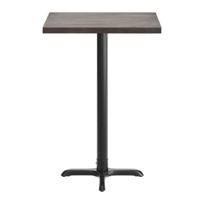 English Elm Bennett Solid Wood Bar Height Table with Rust-Resistant Cast Iron Base for Durable Indoor Dining Spaces Dark Brown Top/Black Base 30"L x 24"W GSF-REC2430-DKBRN-T2222B-GG