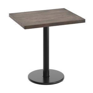 English Elm Bennett Solid Wood Commercial Indoor Tabletop with Vintage Cast Iron Base for Dining Spaces Dark Brown Top/Black Base 30"L x 24"W GSF-REC2430-DKBRN-TR18-GG