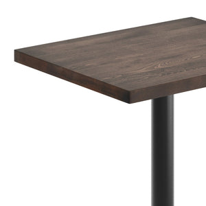 English Elm Bennett Solid Wood Commercial Indoor Tabletop with Vintage Cast Iron Base for Dining Spaces Dark Brown Top/Black Base 30"L x 24"W GSF-REC2430-DKBRN-TR18-GG