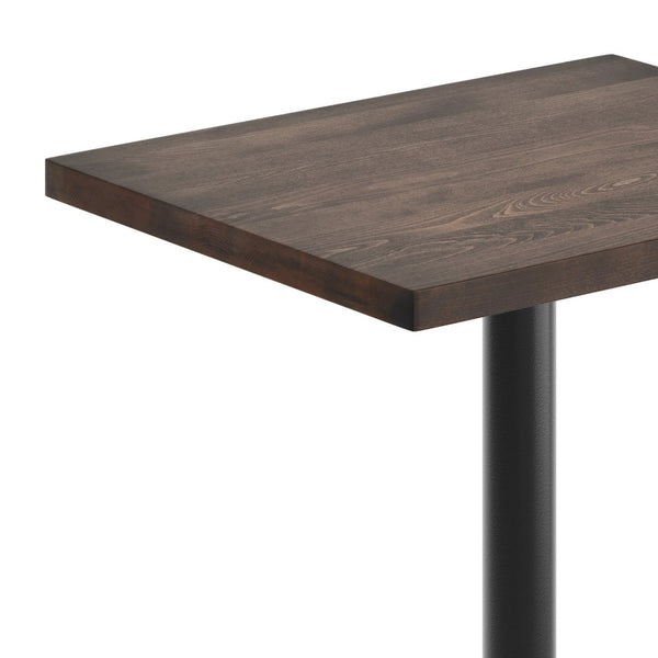 English Elm Bennett Solid Wood Commercial Indoor Tabletop with Vintage Cast Iron Base for Dining Spaces Dark Brown Top/Black Base 30"L x 24"W GSF-REC2430-DKBRN-TR18-GG