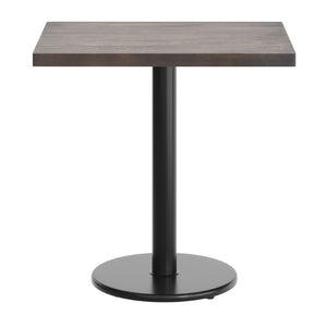 English Elm Bennett Solid Wood Commercial Indoor Tabletop with Vintage Cast Iron Base for Dining Spaces Dark Brown Top/Black Base 30"L x 24"W GSF-REC2430-DKBRN-TR18-GG