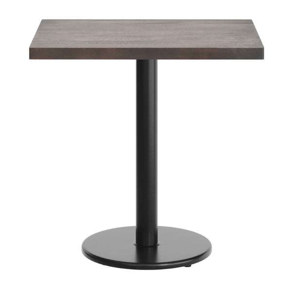 English Elm Bennett Solid Wood Commercial Indoor Tabletop with Vintage Cast Iron Base for Dining Spaces Dark Brown Top/Black Base 30"L x 24"W GSF-REC2430-DKBRN-TR18-GG