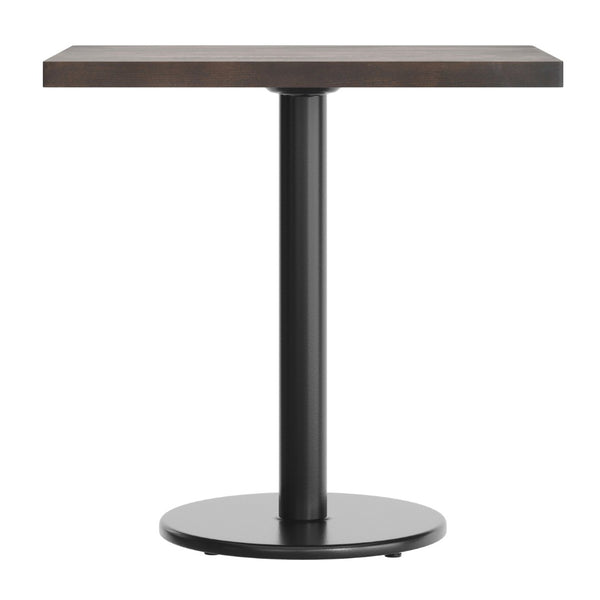 English Elm Bennett Solid Wood Commercial Indoor Tabletop with Vintage Cast Iron Base for Dining Spaces Dark Brown Top/Black Base 30"L x 24"W GSF-REC2430-DKBRN-TR18-GG