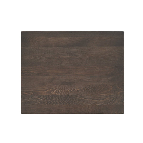 English Elm Bennett Solid Wood Commercial Indoor Tabletop with Vintage Cast Iron Base for Dining Spaces Dark Brown Top/Black Base 30"L x 24"W GSF-REC2430-DKBRN-TR18-GG