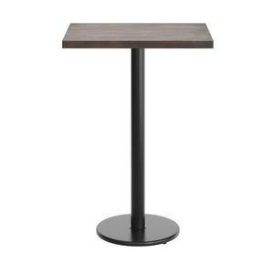 English Elm Bennett Solid Wood Bar-Height Tabletop with Rust-Resistant Cast Iron Base for Commercial Spaces Dark Brown Top/Black Base 30"L x 24"W GSF-REC2430-DKBRN-TR18B-GG