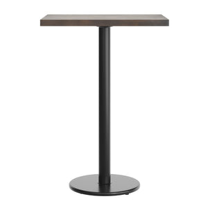 English Elm Bennett Solid Wood Bar-Height Tabletop with Rust-Resistant Cast Iron Base for Commercial Spaces Dark Brown Top/Black Base 30"L x 24"W GSF-REC2430-DKBRN-TR18B-GG