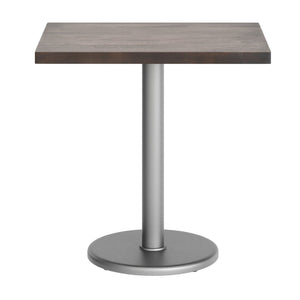 English Elm Bennett Solid Wood Commercial Indoor Tabletop with Vintage Cast Iron Base for Dining Spaces Dark Brown Top/Silver Base 30"L x 24"W GSF-REC2430-DKBRN-TR18S-GG