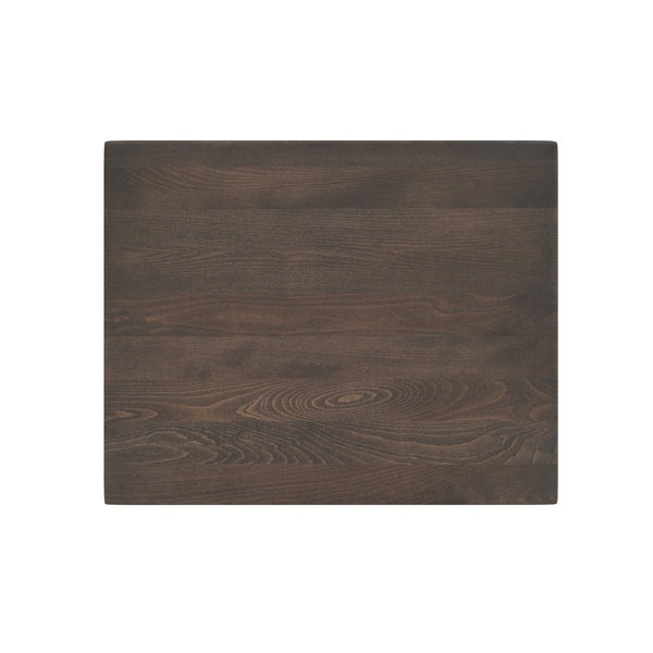 English Elm Bennett Solid Wood Commercial Indoor Tabletop with Vintage Cast Iron Base for Dining Spaces Dark Brown Top/Silver Base 30"L x 24"W GSF-REC2430-DKBRN-TR18S-GG