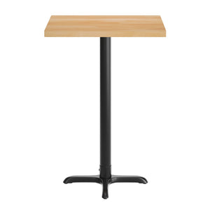 English Elm Bennett Solid Wood Bar Height Table with Rust-Resistant Cast Iron Base for Durable Indoor Dining Spaces Natural Top/Black Base 30"L x 24"W GSF-REC2430-NAT-T2222B-GG