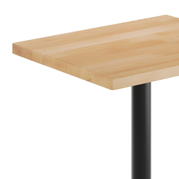 English Elm Bennett Solid Wood Commercial Indoor Tabletop with Vintage Cast Iron Base for Dining Spaces Natural Top/Black Base 30"L x 24"W GSF-REC2430-NAT-TR18-GG